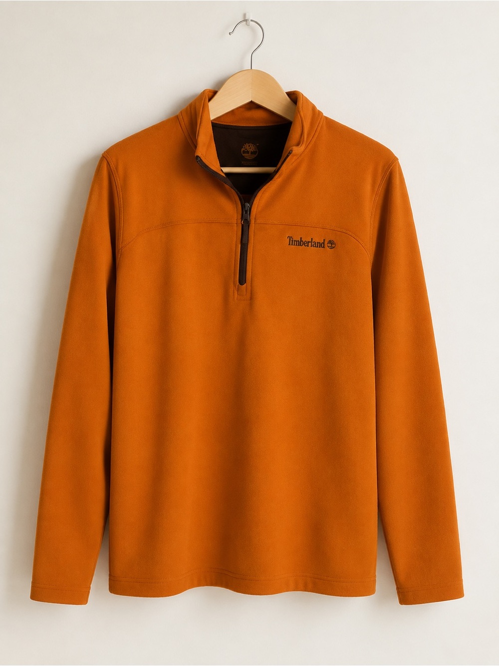 Timberland Men’s Large Burnt Orange Quarter Zip Performance Pullover